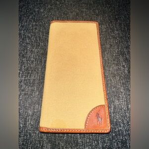 Polo Ralph Lauren canvas and leather long wallet